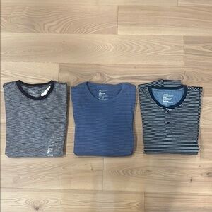 THREE Blue Gap Striped Shirts Size M